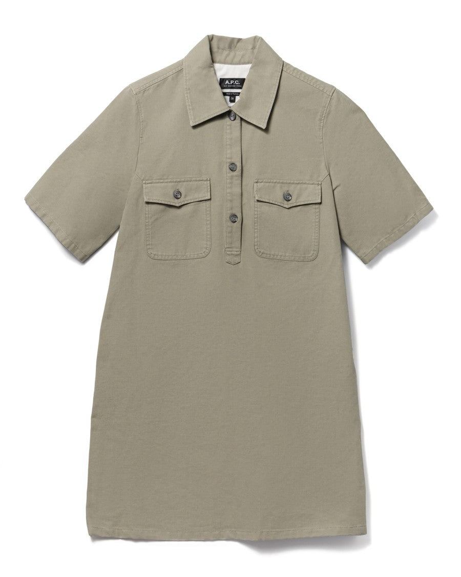 A.P.C. A-Line Dress With Front Button Placket