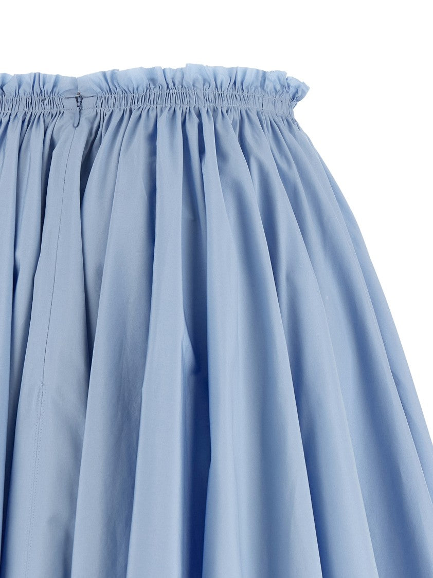 Ami Paris Wheel Silhouette Cotton Poplin Midi Skirt