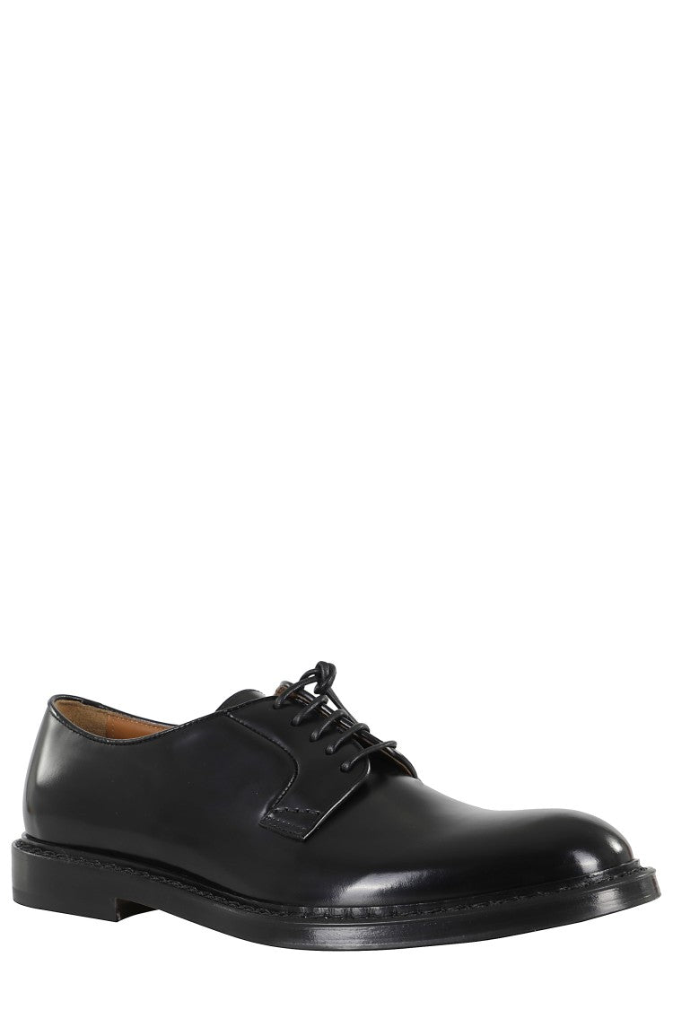 Doucal's Brushed Leather Derby Lace-Up Shoes