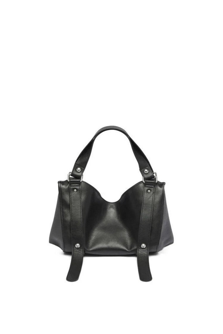 Diesel Black Compact Leather Hobo Shoulder Bag