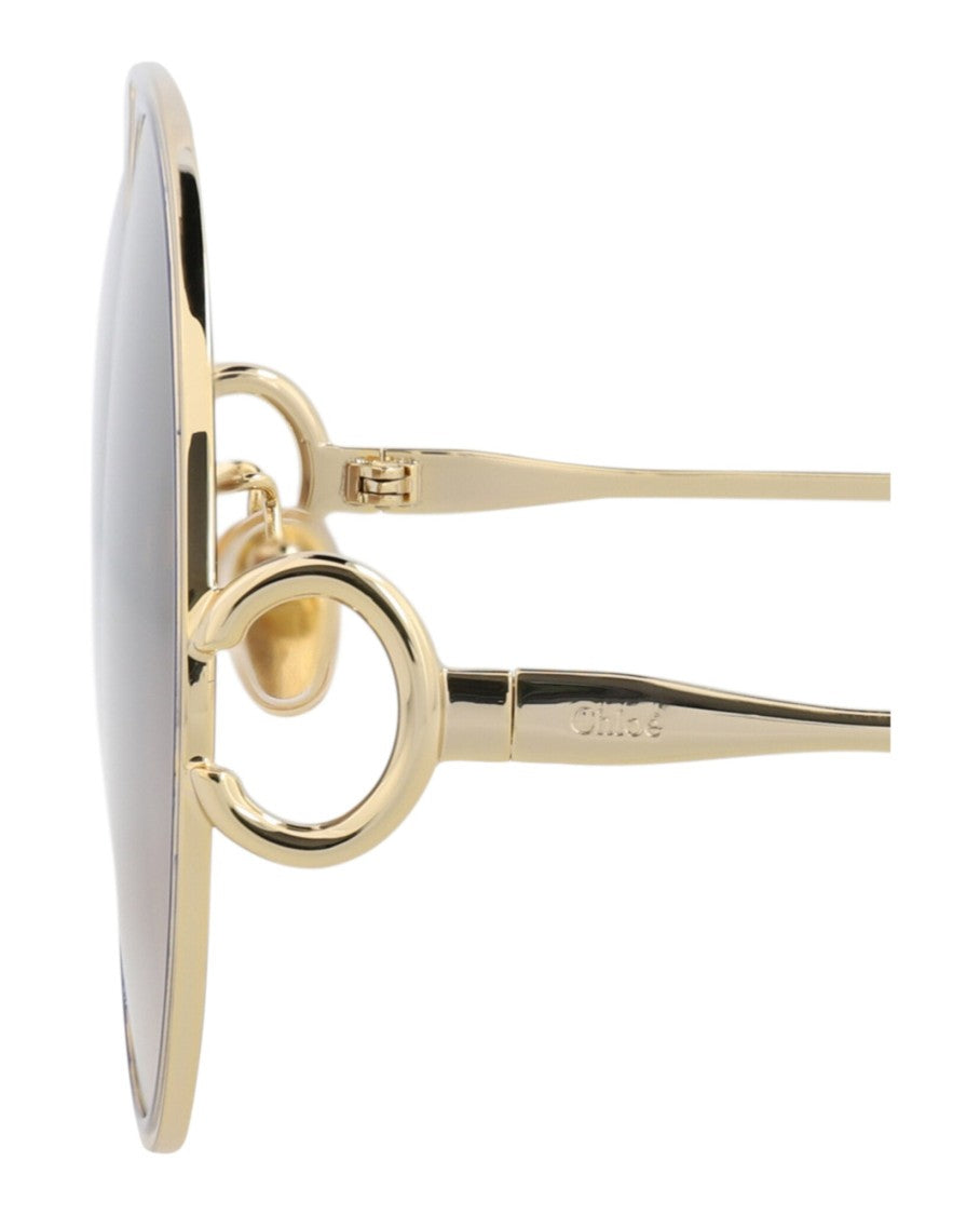 Chloé Aviator-Frame Metal Sunglasses