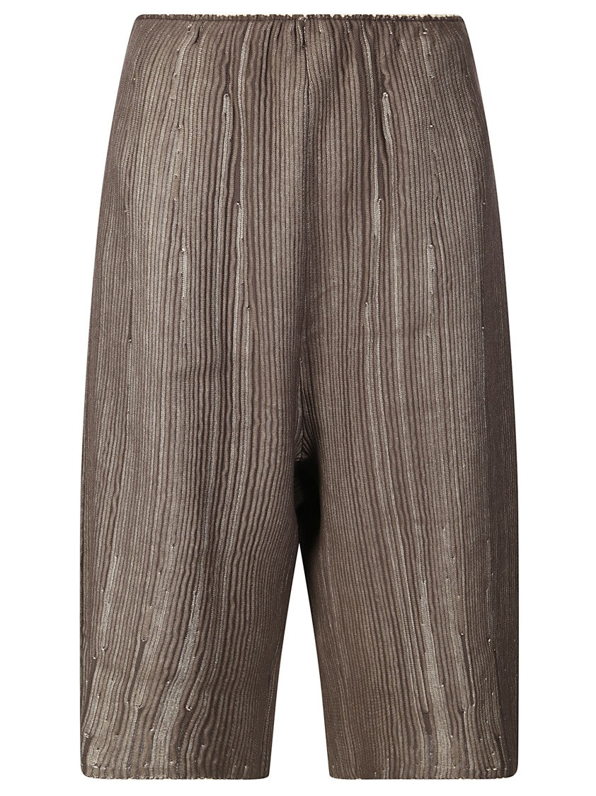 Boboutic Pleated Cotton Shorts With Elastic Waist