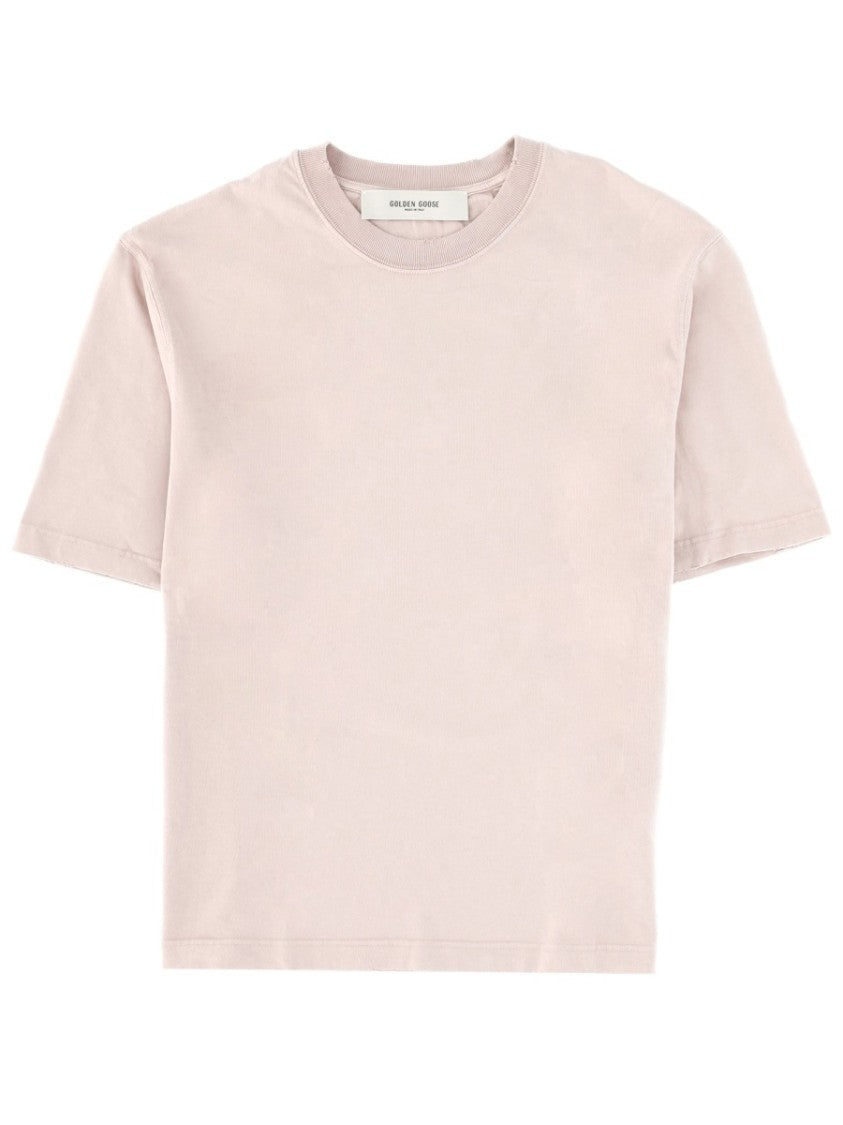 Golden Goose Neutrals Tonal Back Embroidered Cotton T-Shirt