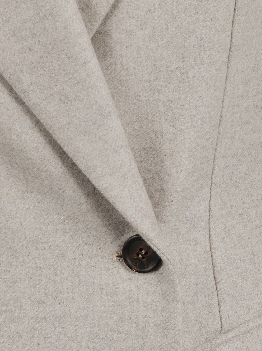 Brunello Cucinelli Tailored Beige Coat With Double-Breasted Front