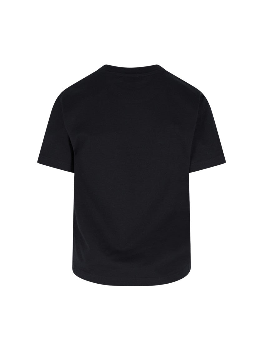 Burberry Logo T-Shirt In Black Cotton, Crew Neck
