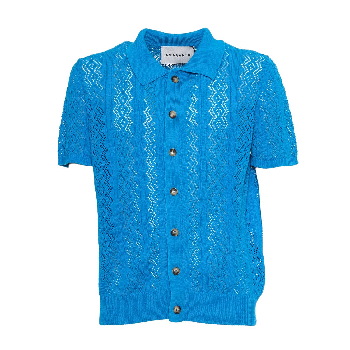 Amaranto Turquoise Knitted Polo Shirt