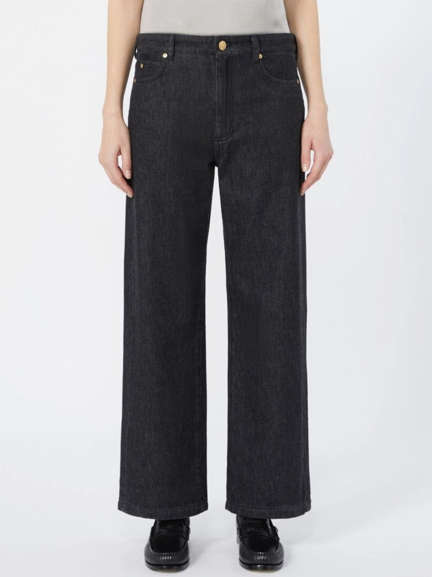Max Mara Wide-Leg Cropped Jeans With Classic Five-Pocket Design