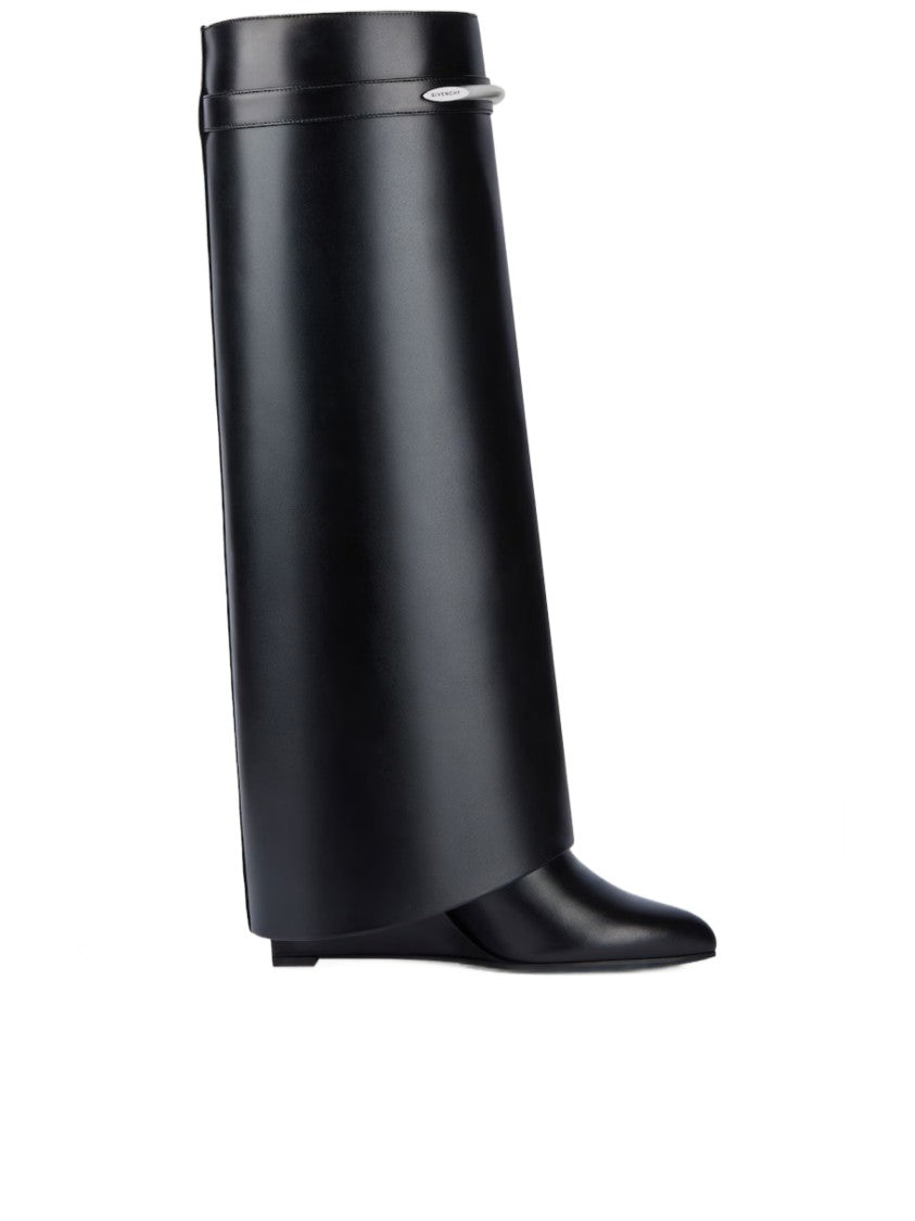 Givenchy Sculptural Black Calf Leather High Boots