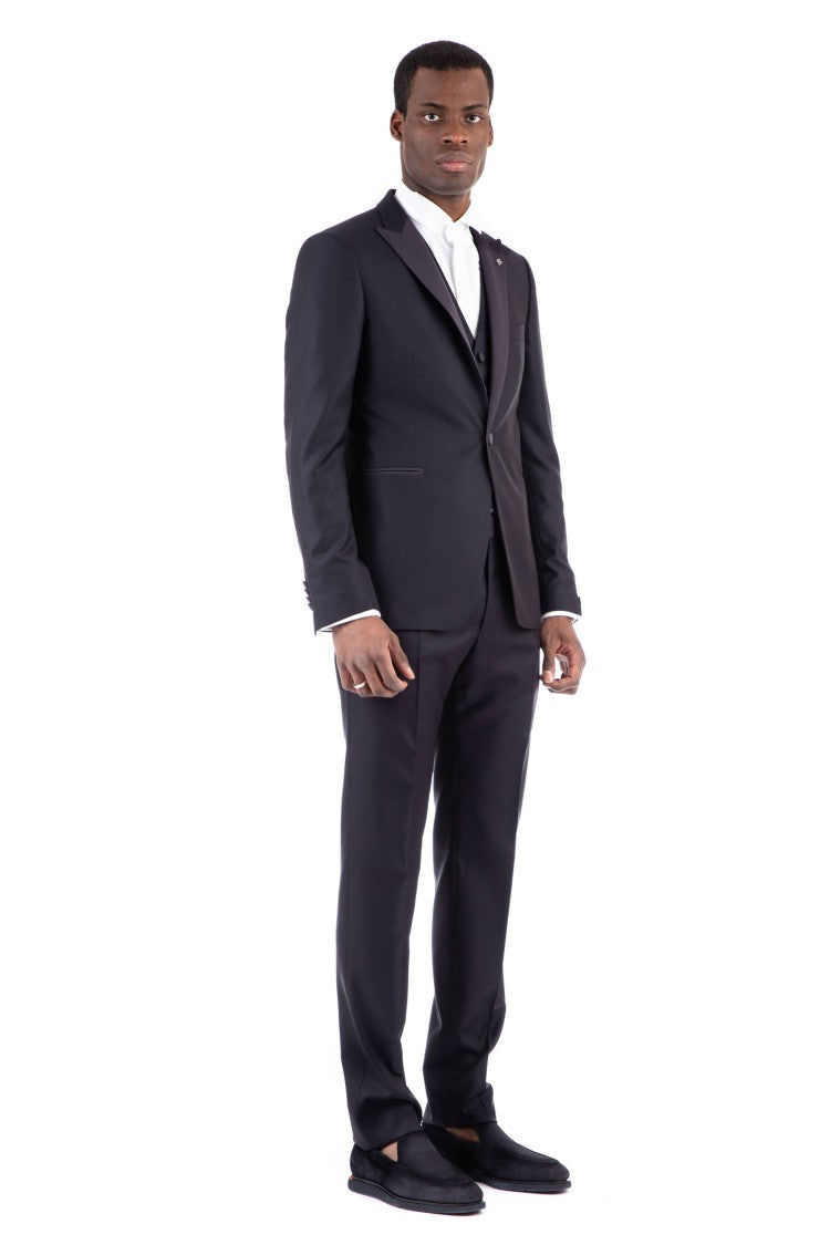 Tagliatore Wool-Silk Suit With Vest Bruce Line