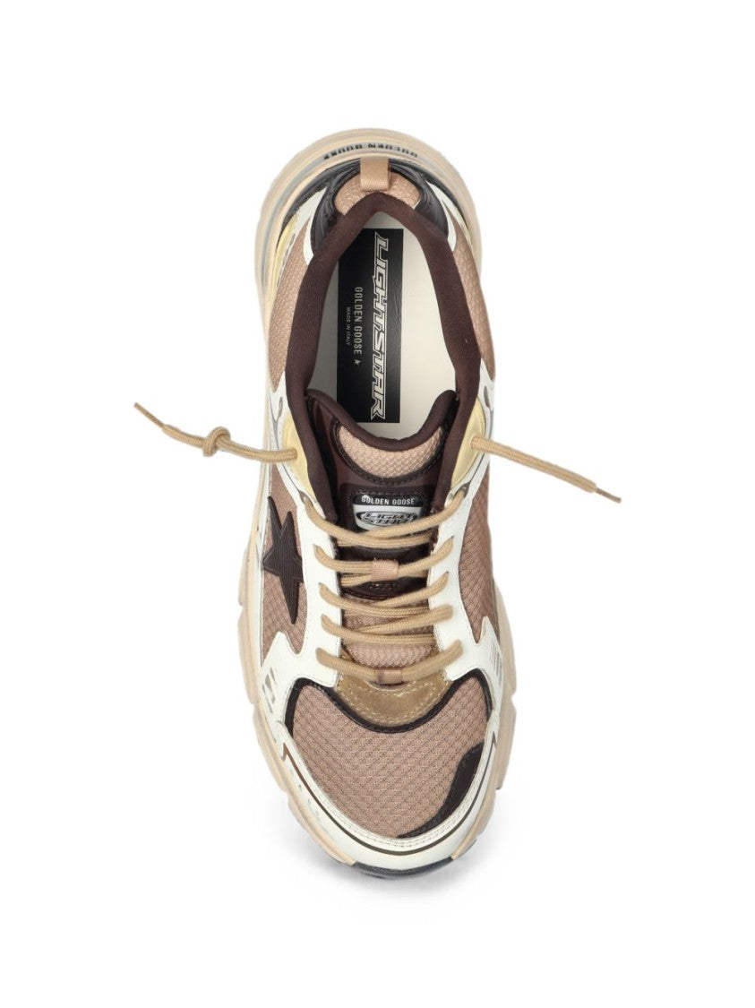 Golden Goose Layered Silk Nylon Chunky Sole Sneakers