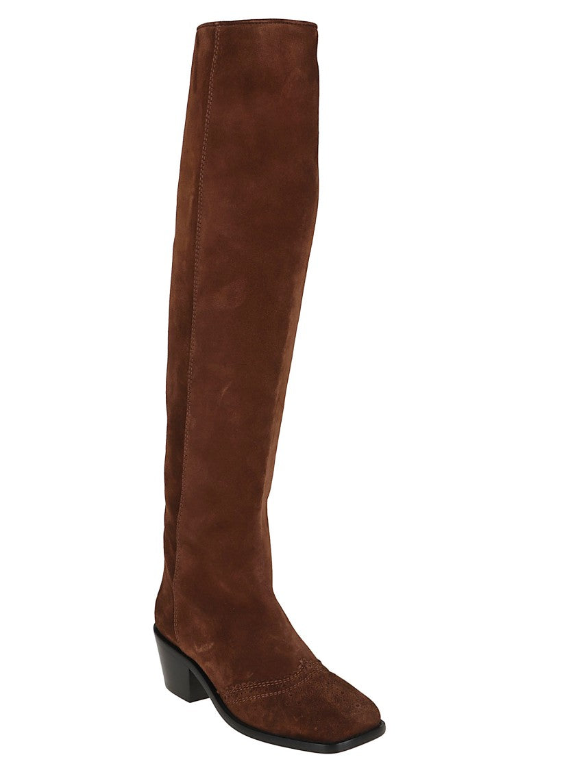 Ermanno Scervino Tall Ankle Boots In Suede Leather