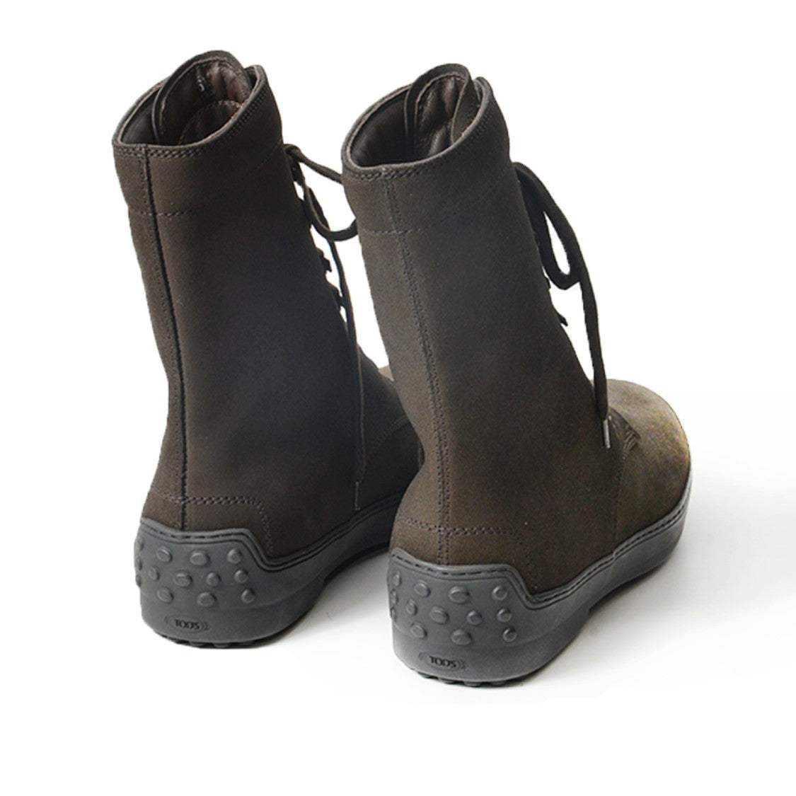 Tod's Ebony Suede Tied Ankle Boot
