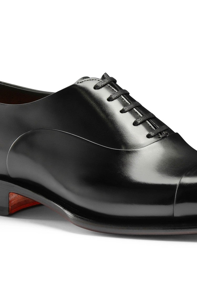 Santoni Isaac Model Antiqued Leather Oxford Shoes