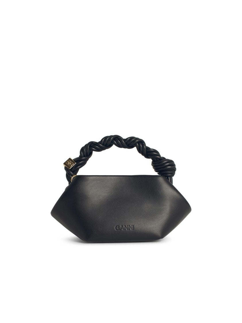 Ganni Bou' Mini Bag In Black Leather Blend