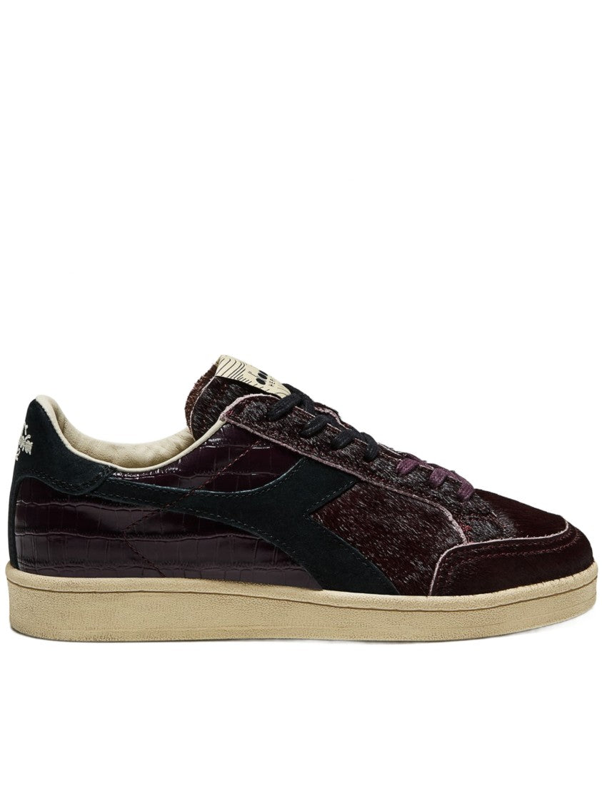 Diadora Croc-Embossed Pony Hair Low-Top Sneakers