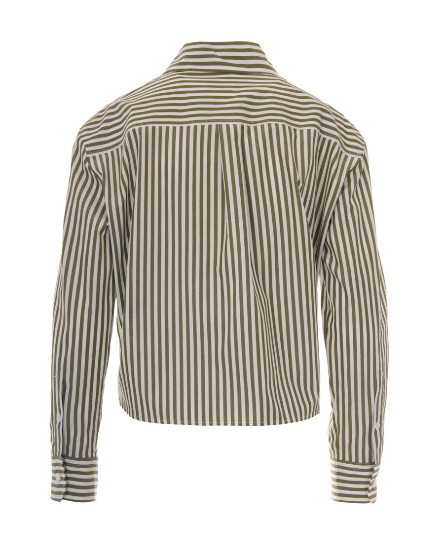 Max Mara Pistachio Panetto Striped Cotton Boxy Shirt