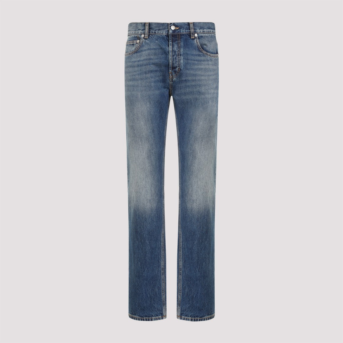 Alexander Mcqueen Blue Cotton Jeans