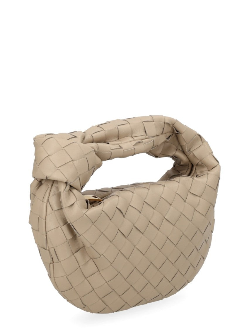 Bottega Veneta Mini Shoulder Bag With Woven Detail And Knotted Handle