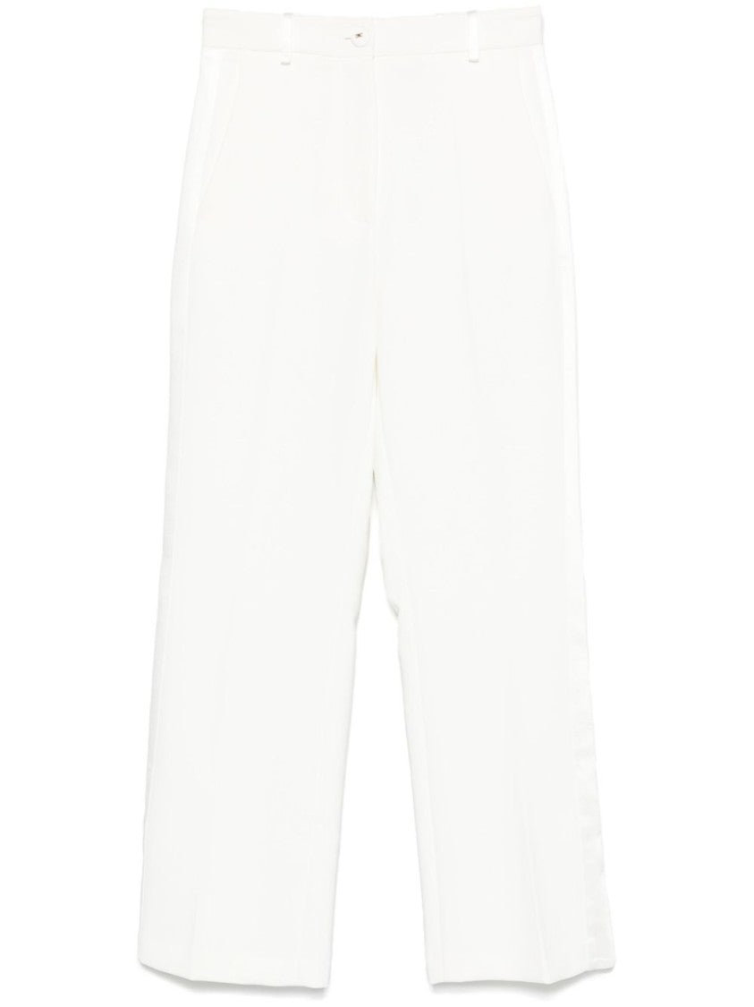 Elisabetta Franchi High-Waisted Cropped Trousers With Smooth Finish