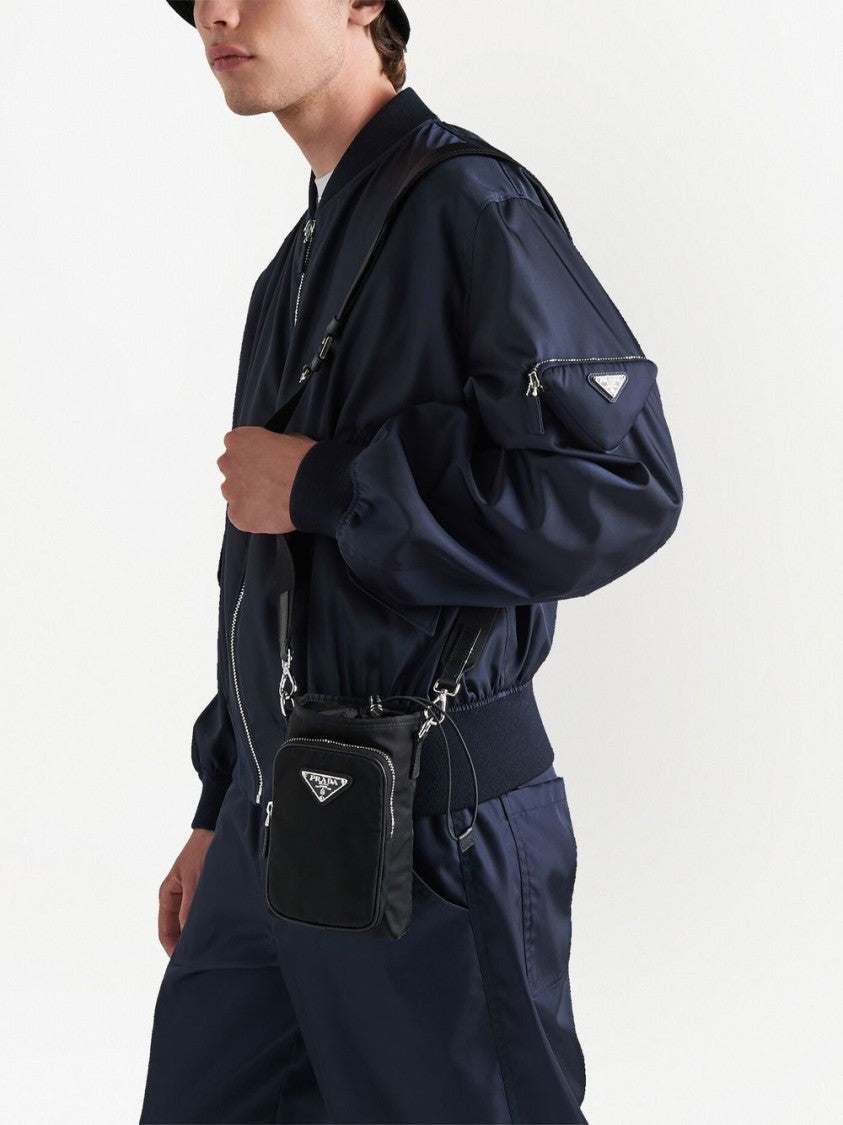 Prada Black Rectangular Crossbody Drawstring Bag
