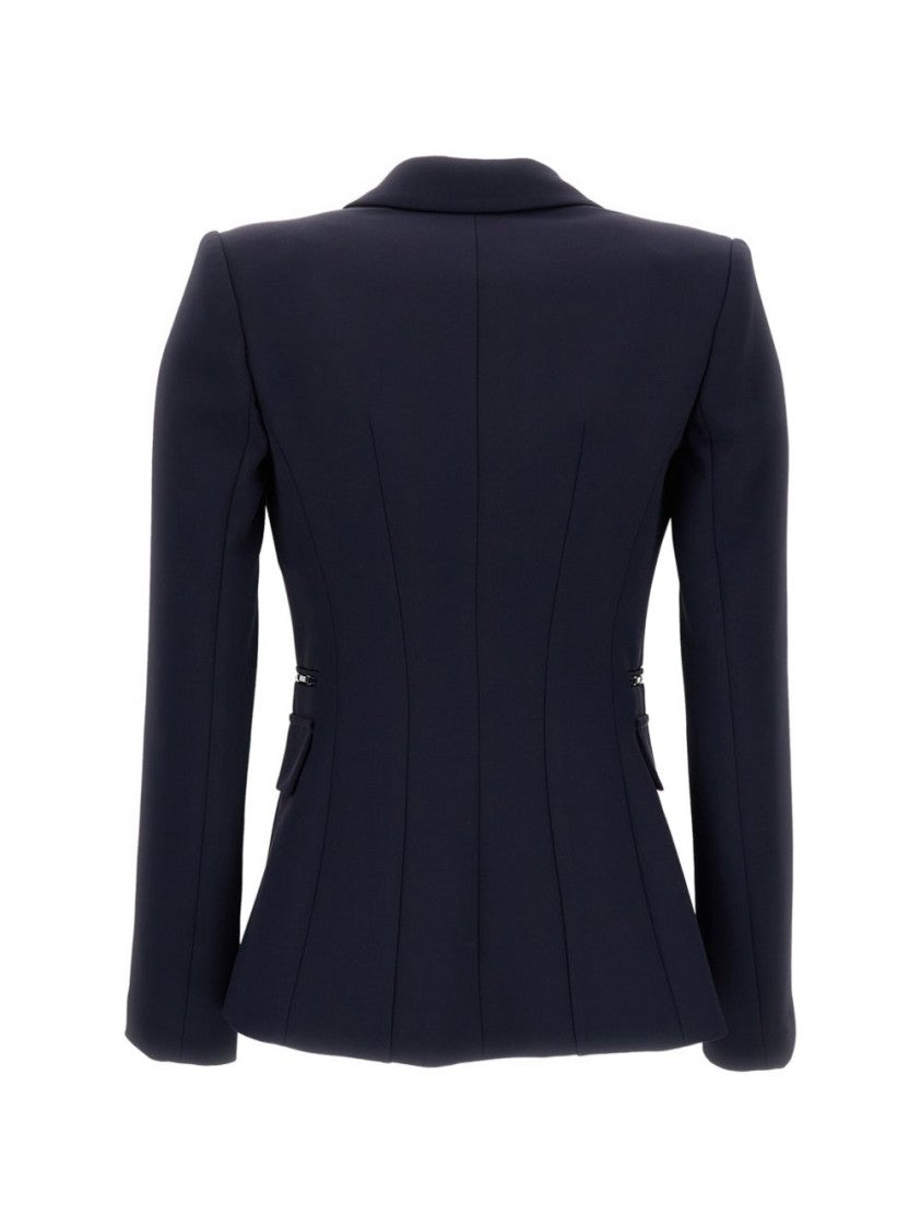 Elisabetta Franchi Black Tailored Structured Padded Blazer