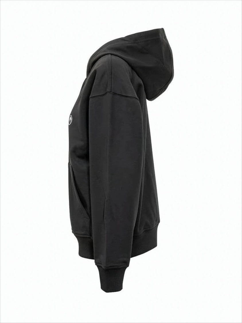 Marine Serre Marine Serre Black Hoodie With Drawstring Hood