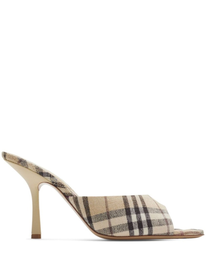 Burberry Plaid Pattern Stiletto Sandals