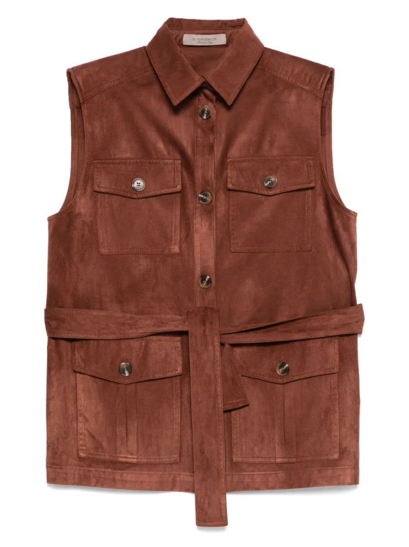 D. Exterior Tailored Sleeveless Minimalist Design Gilet