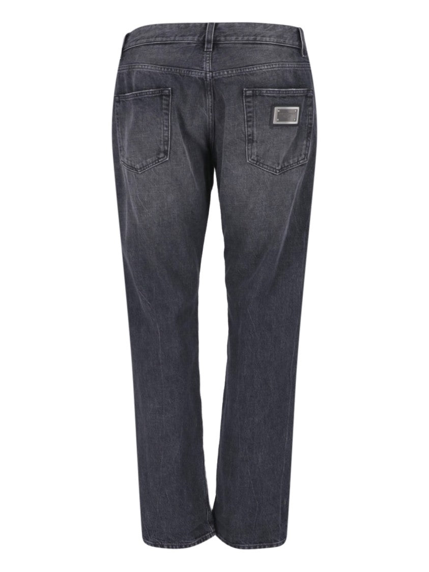Dolce & Gabbana Black Slim-Fit Cotton Jeans