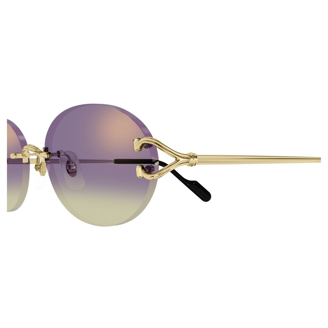 Cartier Gradient Oval Rimless Sunglasses With Unique Y-Shaped Arms