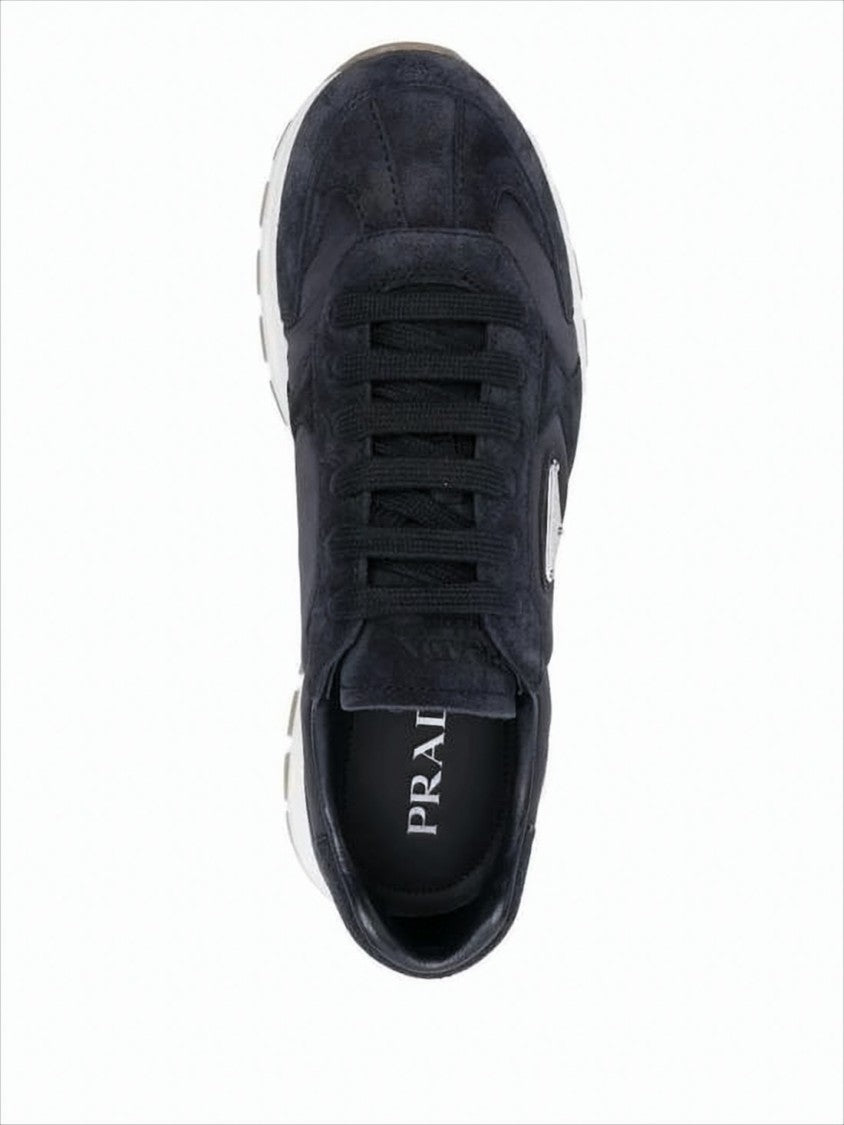 Prada Low-Top Sneakers With Smooth And Suede Textures