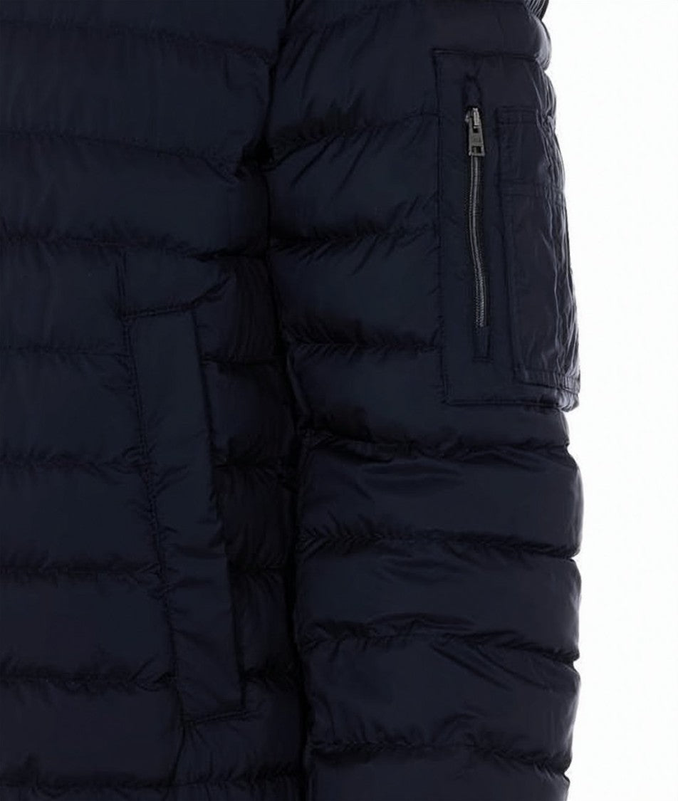 Herno Quilted Blue Padded Jacket With Functional Details