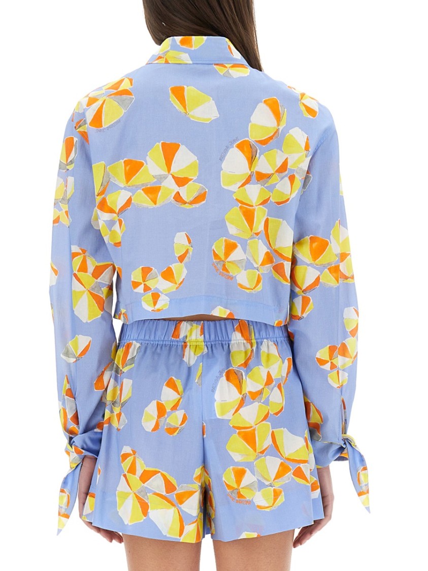 Moschino "Beach Umbrellas" Cropped Shirt