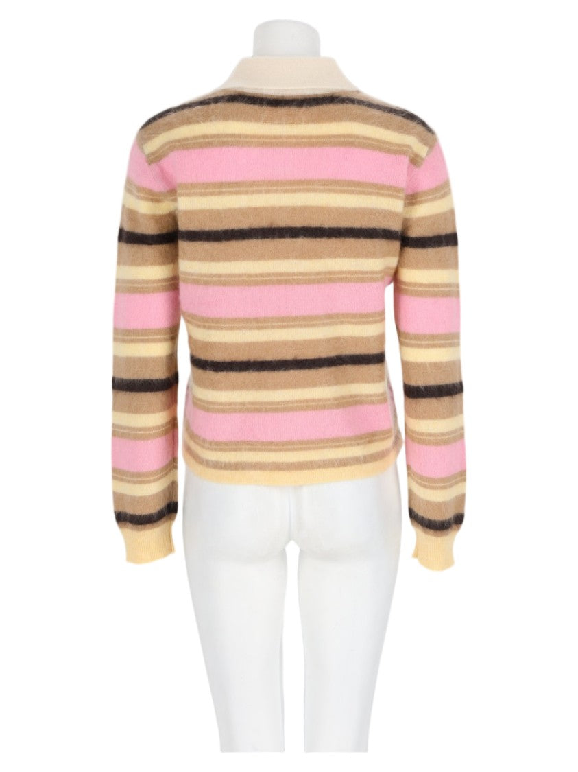 Guest In Residence Multicolor Horizontal Stripe Cashmere Sweater