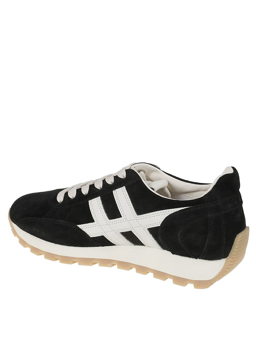 Hogan Black Suede Sneakers With Calfskin Accents