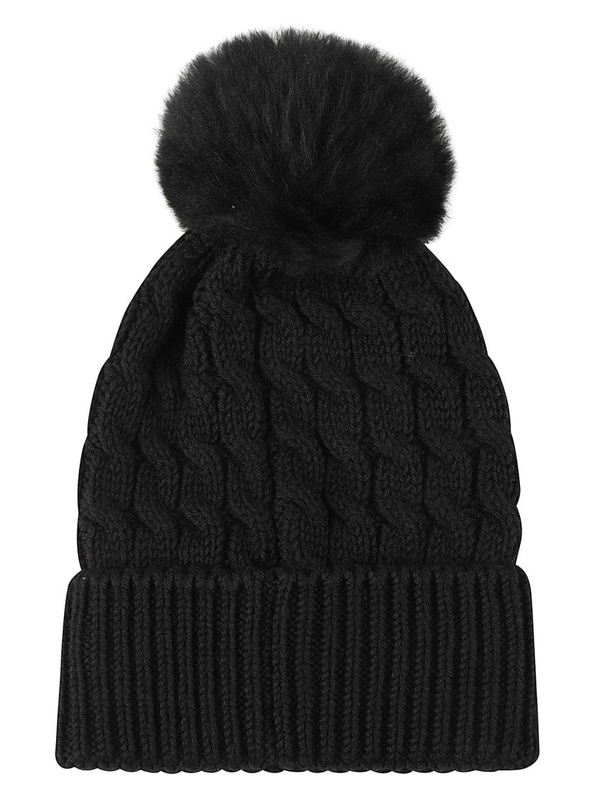 Moncler Grenoble Cable Knit Pom-Pom Virgin Wool Beanie