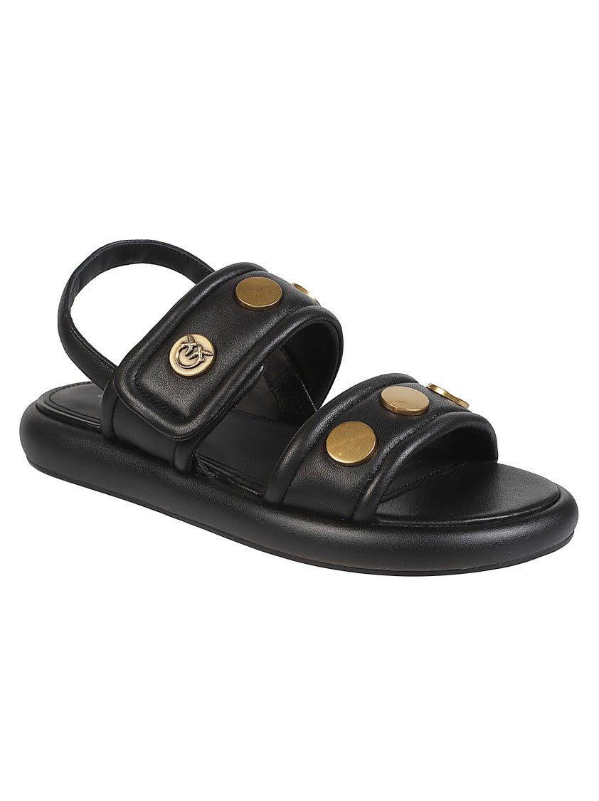 Pinko Fiona 01 Black Studded Leather Sandals