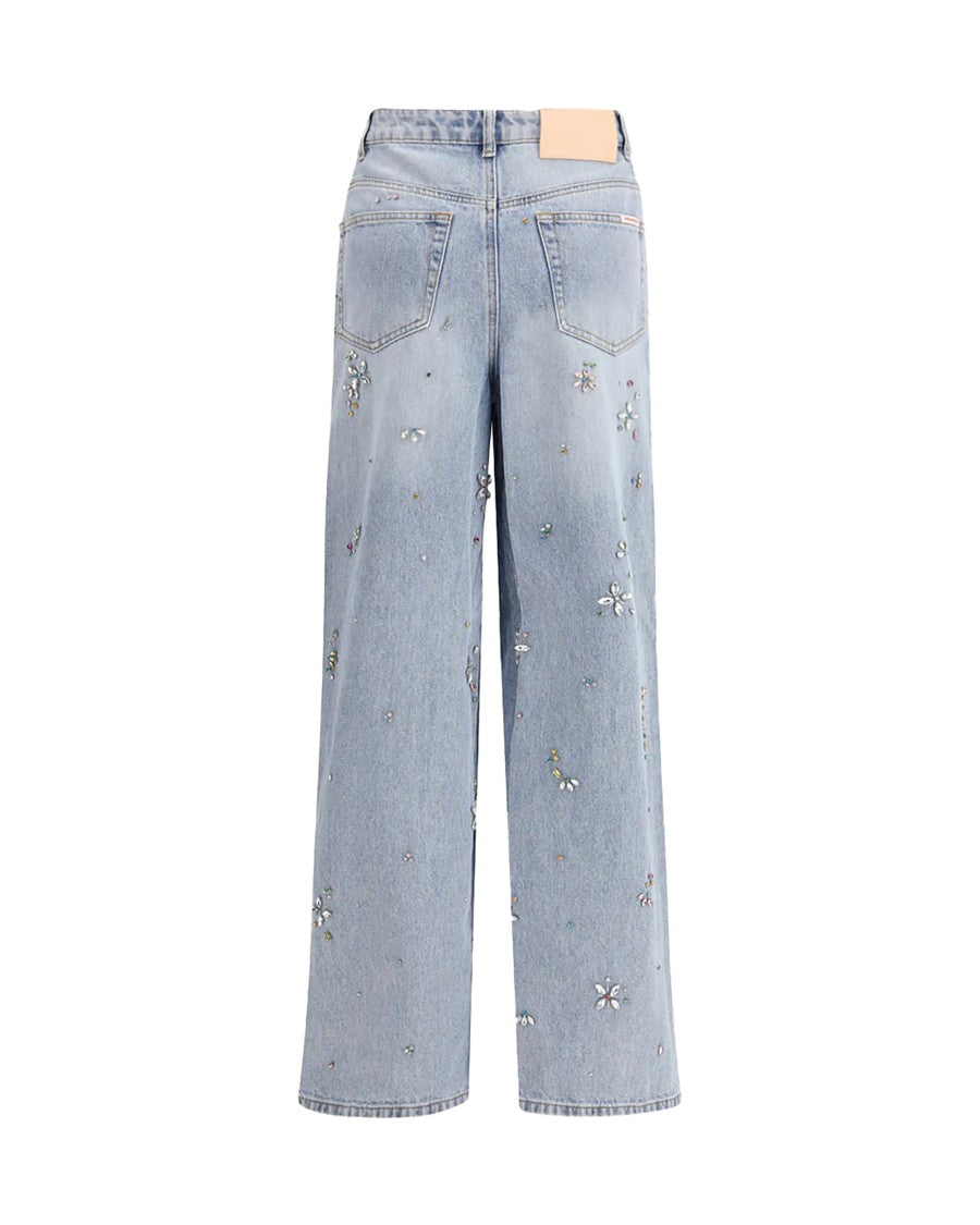 Self-Portrait Light Blue Rhinestone Jeans