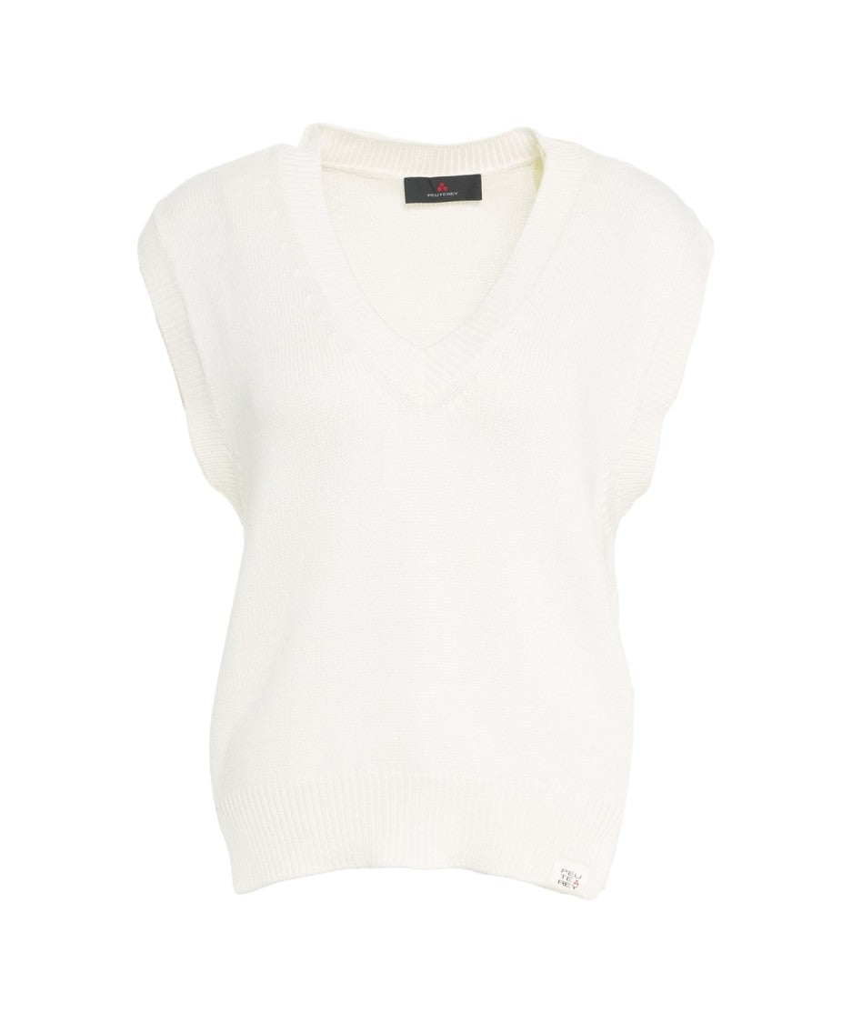 Peuterey V-Neck Vest With Ribbed Collar