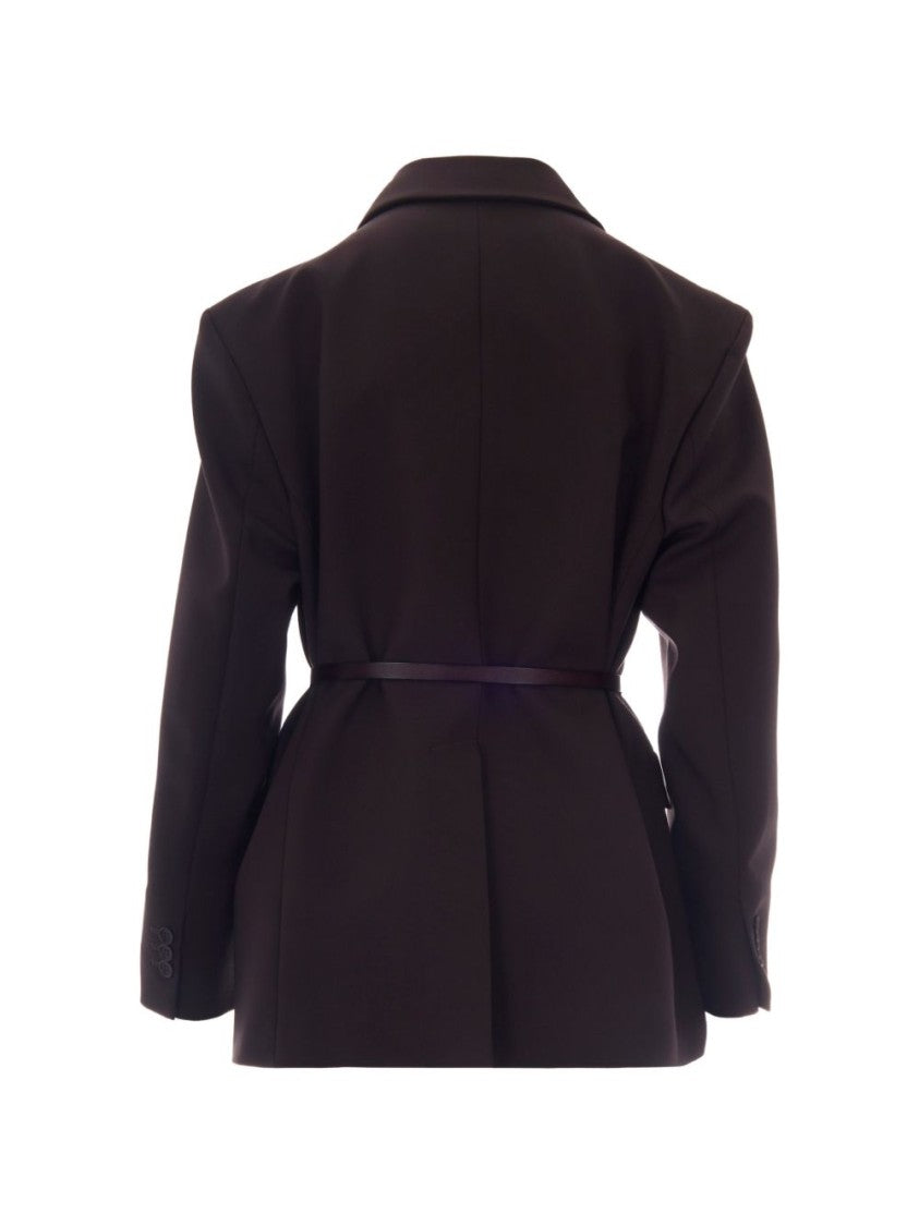 Parosh Black Tailored Double-Breasted Slim Blazer Jacket