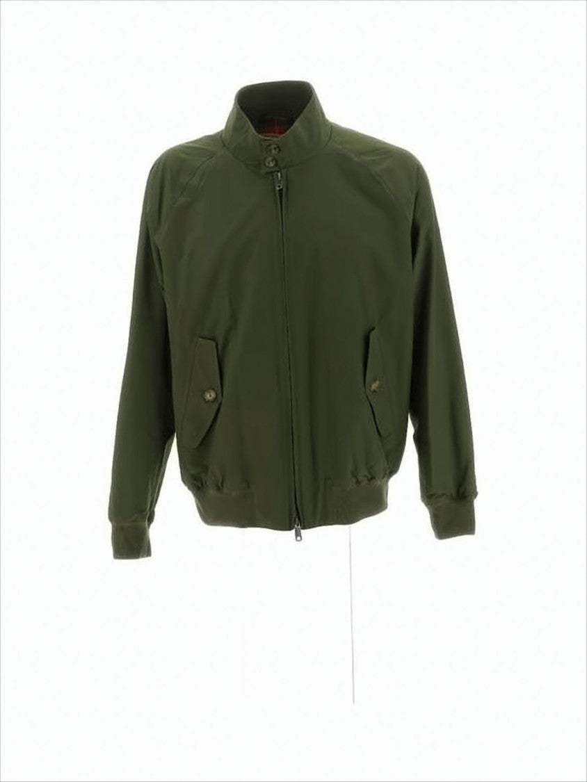 Baracuta Classic Green Bomber Jacket With Zip Front