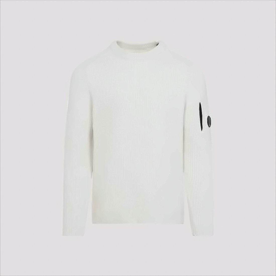 C.P. Company Ribbed Knit Sweater With Circular Emblem Patch