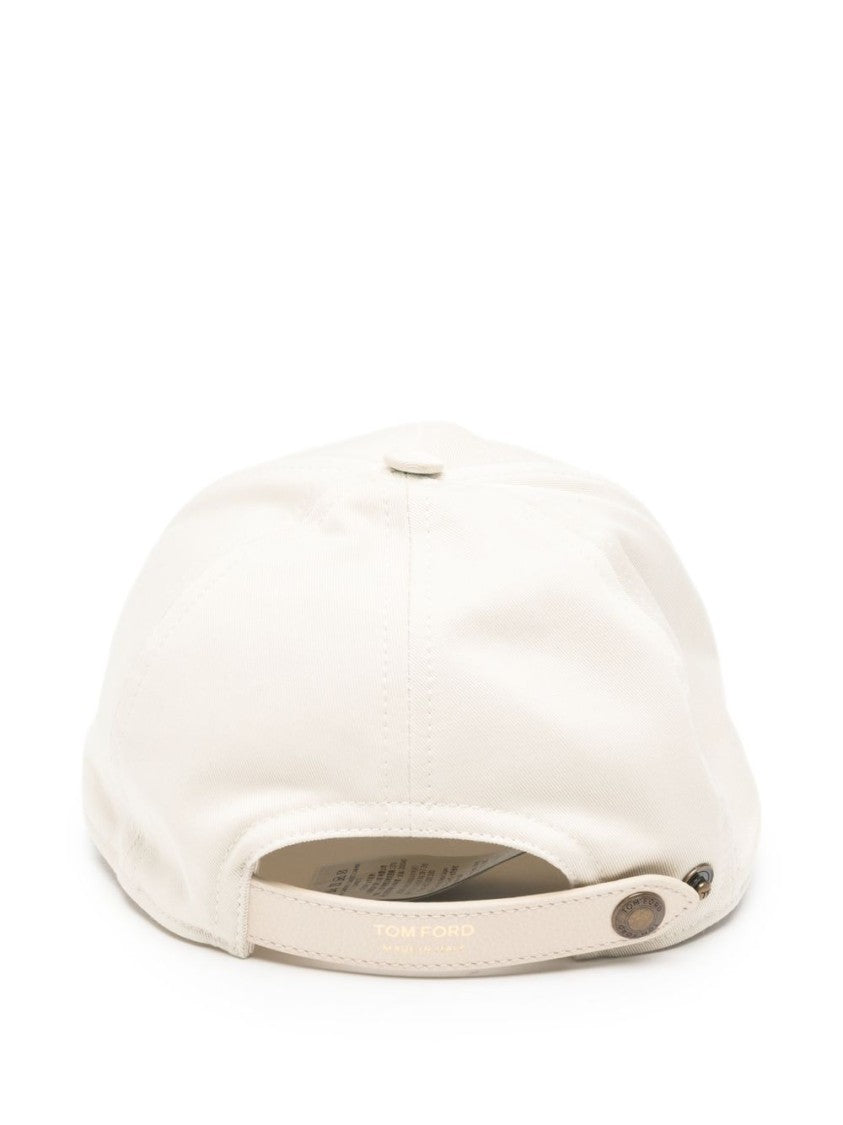Tom Ford Structured Beige Hat With Embroidered Logo