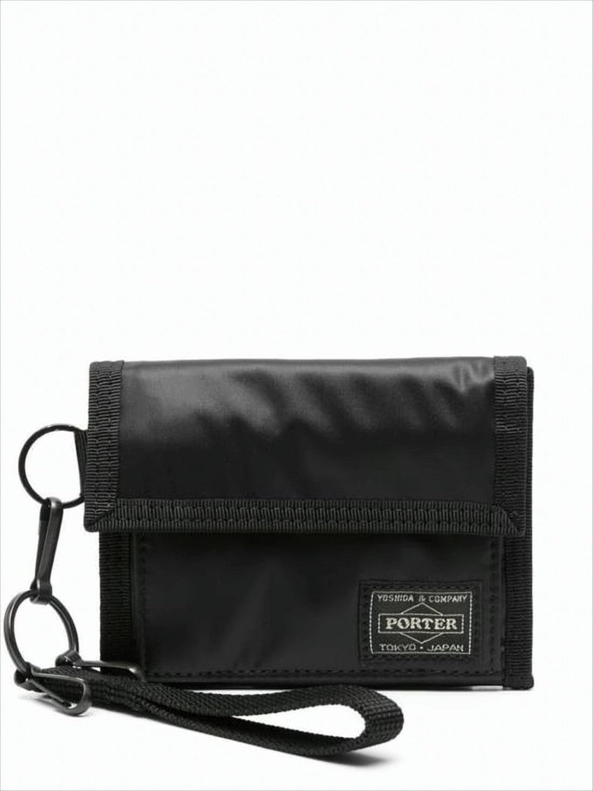 Porter Compact Black Nylon Wallet With Velcro Closure