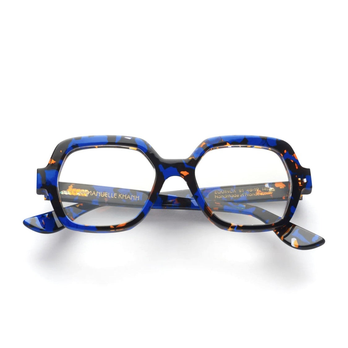 Emmanuelle Khanh Blue Equinox Octagonal Acetate Eyeglasses