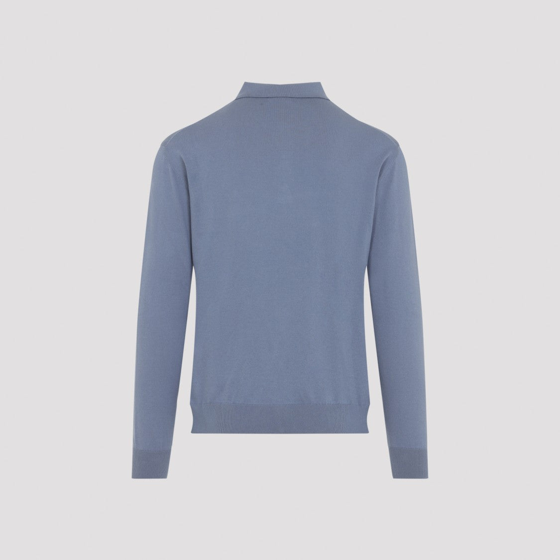 Etro Classic Blue Polo Collar Sweater With Embroidered Detail