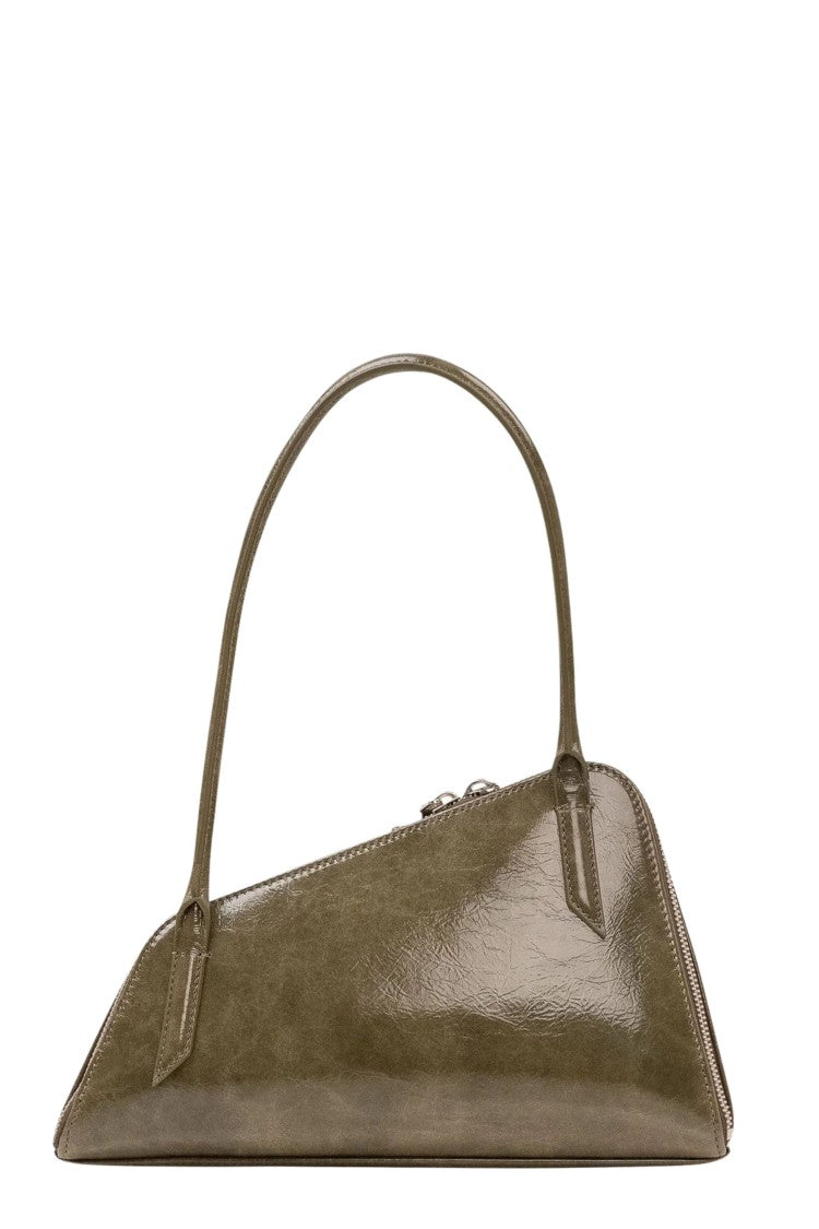 The Attico Olive Green Sunrise Leather Shoulder Bag
