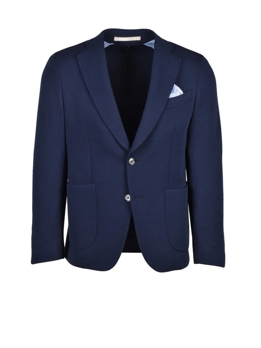 Lebole Blue Men Polyester Elastane Blazer Jacket