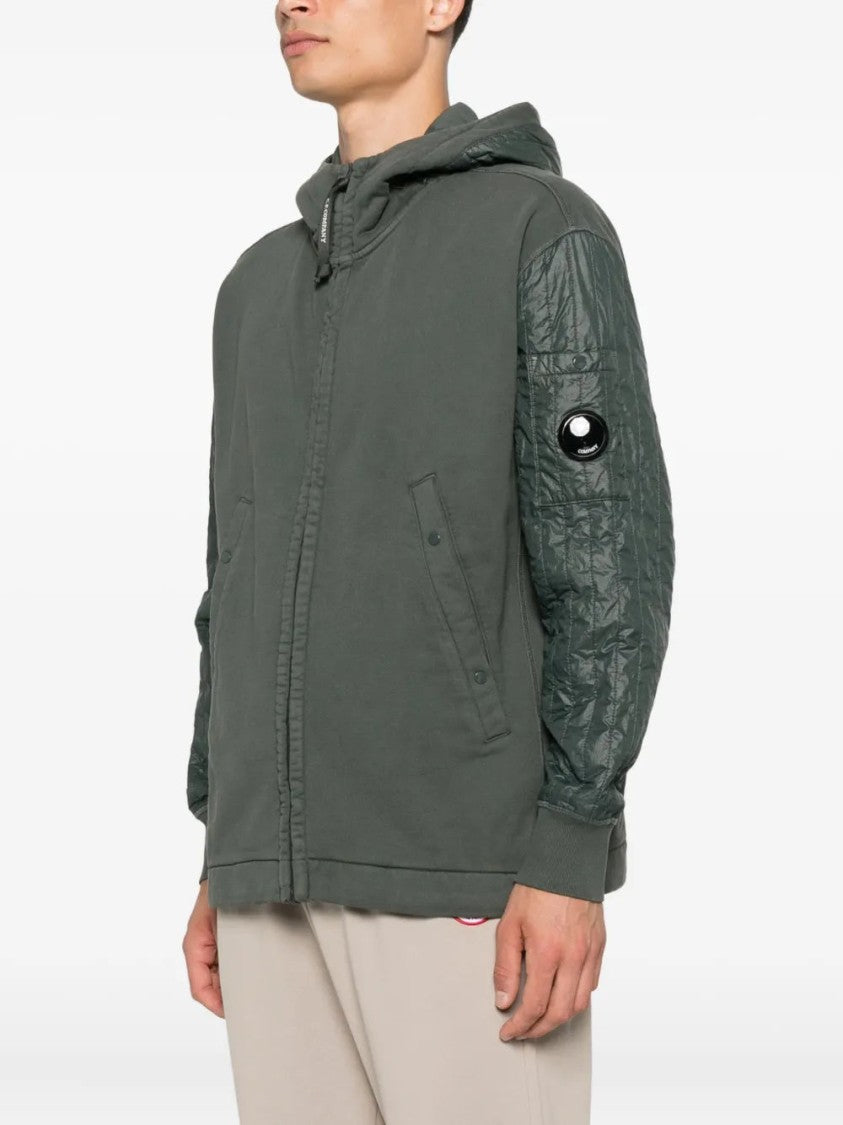 C.P. Company Hooded Quilted-Sleeve Zip-Up Jacket