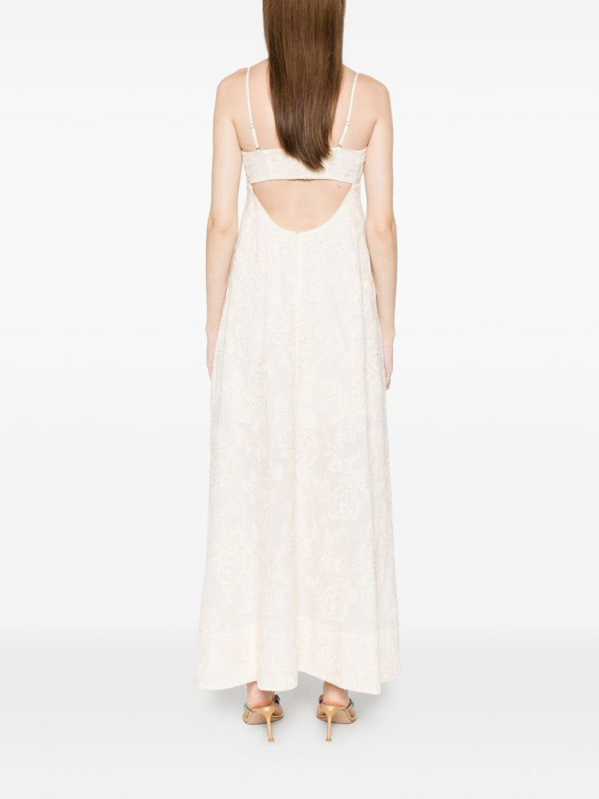 Liu Jo Beige Sequin Floral Day Dress